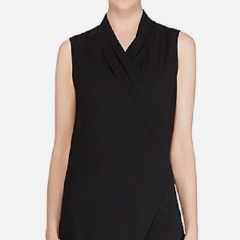 Ralph Lauren Sleeveless Draped Black Top size m